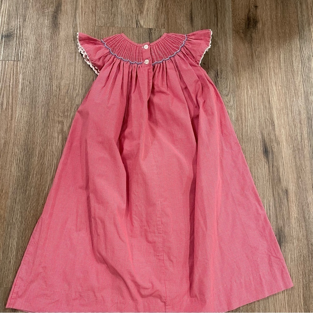Be Mine Smocked Dress Toddler Girl Size 4 Pink Hawaiian Hula Colorful Tropical - Picture 2 of 8